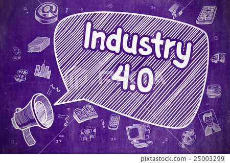 Industry 4.0 - Hand Drawn Illustration on Purple 25003299