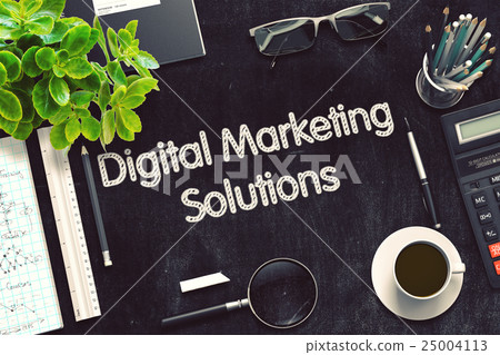 Digital Marketing Solutions Concept. 3D render. 25004113