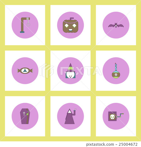 Collection of icons in flat style halloween theme Collection of icons in flat style halloween theme 25004672