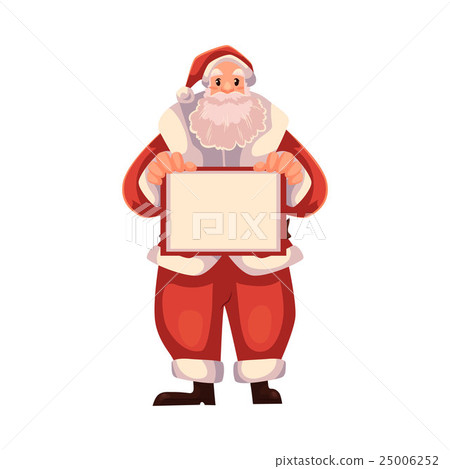 Santa Claus holding a blank board - Stock Illustration [25006252] - PIXTA