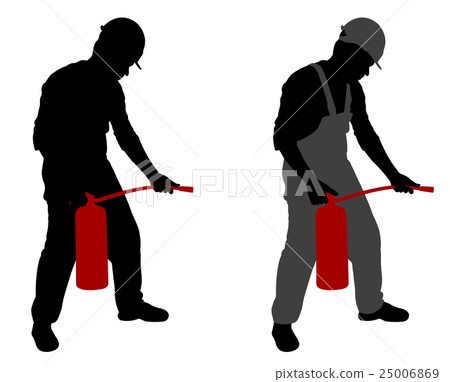 man with fire extinguisher 25006869