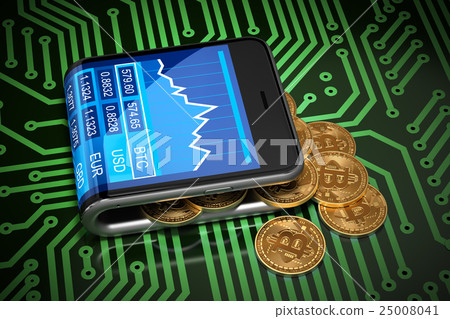 Concept Of Virtual Wallet And Bitcoins On Green Concept Of Virtual Wallet And Bitcoins On Green 25008041
