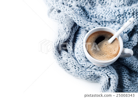 Cup of coffee and knitted sweater Cup of coffee and knitted sweater 25008343