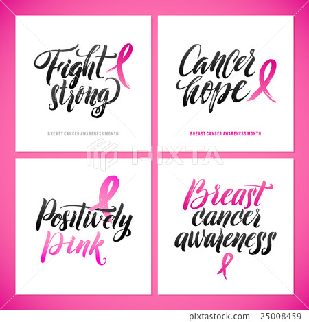 Vector Breast Cancer Awareness Calligraphy Poster 25008459