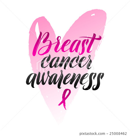 Vector Breast Cancer Awareness Calligraphy Poster - Stock Illustration ...