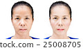 Face of beautiful asian woman before and after retouch 25008705