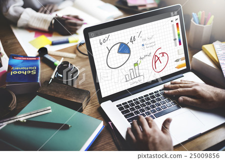 Pie Chart Graph Analysing Data Concept 25009856