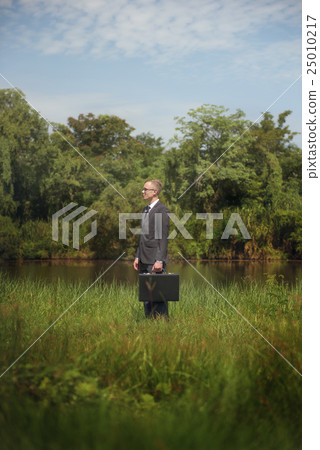 Green Businessman Environmental Conservation Strategy Planning Concept Green Businessman Environmental Conservation Strategy Planning Concept 25010217