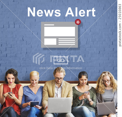 News Alert Announcement Broadcast Article Concept 25010863