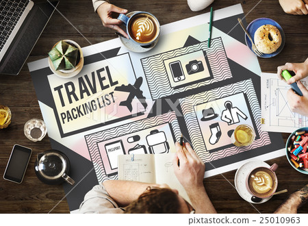 Travel Items Accessories Preparation List Concept Travel Items Accessories Preparation List Concept 25010963