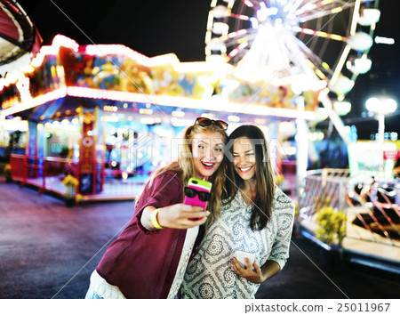 Friends Hangout Carnival Huddle Fun Smiling Concept 25011967