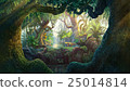 Fantasy inside forest background painting 25014814