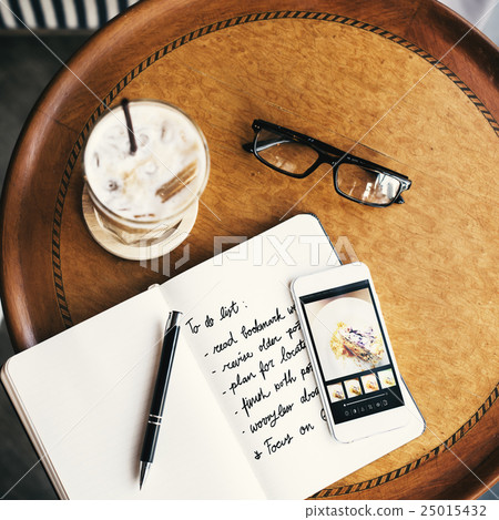 Coffee Shop Cafe Latte Cappuccino Newspaper Concept 25015432