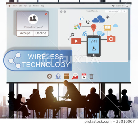 Online Streaming Technology Transfer Wireless Technology Concept Online Streaming Technology Transfer Wireless Technology Concept 25016007