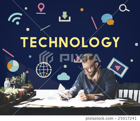 Technology Connection Online Sharing Multimedia Concept Technology Connection Online Sharing Multimedia Concept 25017241