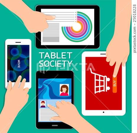 Human hands set using tablet. 25018228