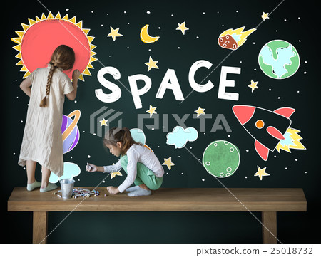 Outer Space Icons Drawing Graphics Concept Outer Space Icons Drawing Graphics Concept 25018732