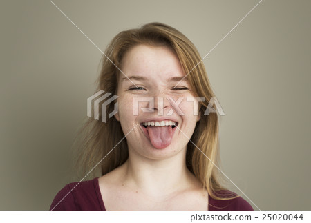 Teenage Girl Funny Happiness Cheerful Tongue Concept Teenage Girl Funny Happiness Cheerful Tongue Concept 25020044
