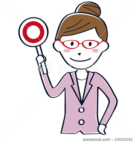 Career woman red glasses upper body ○ 25020192