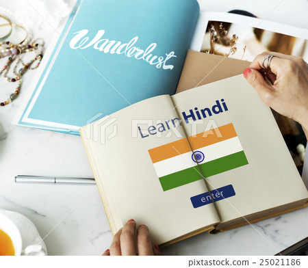 Learn Hindi Language Online Education Concept Learn Hindi Language Online Education Concept 25021186