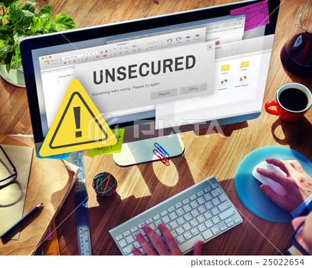 Unsecured Virus Detected Hack Unsafe Concept 25022654