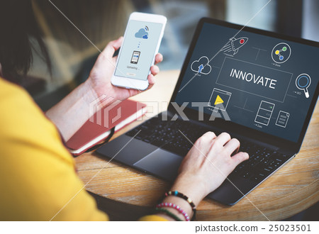Digital Technology Icons Graphic Concept Digital Technology Icons Graphic Concept 25023501