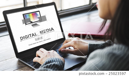 Digital Marketing Media Web Design Ideas Concept 25023597