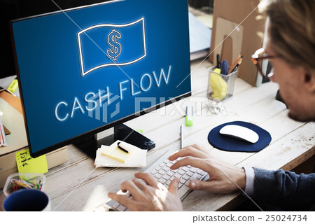 Saving Cash Flow Accounting Money Icon Concept 25024734