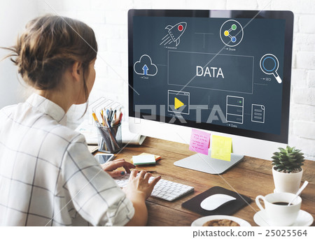 Digital Technology Icons Graphic Concept 25025564