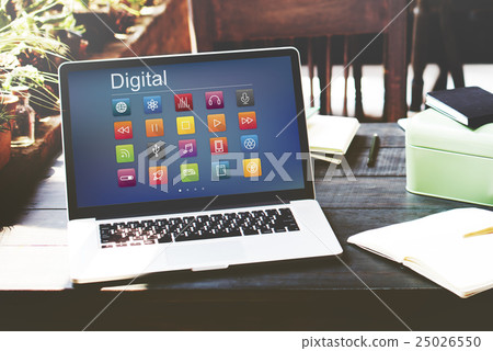 Multimedia Connection Digital Content Futuristic Concept Multimedia Connection Digital Content Futuristic Concept 25026550