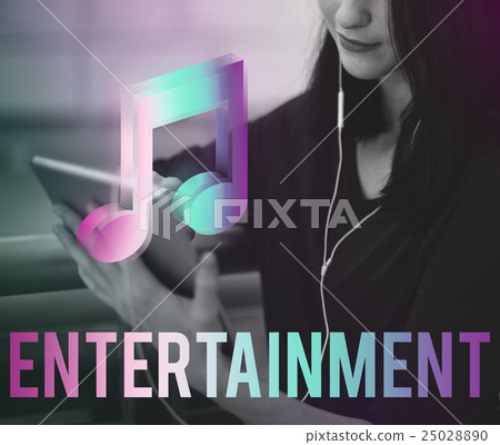 Digital Music Streaming Online Entertainment Media Concept 25028890