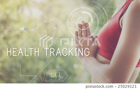 Health Fitness Healthcare Tracking Technology Concept Health Fitness Healthcare Tracking Technology Concept 25029121