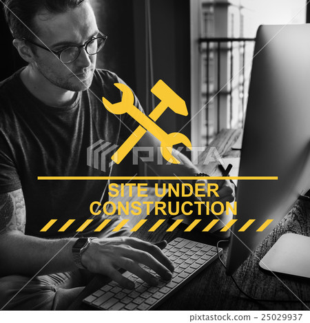 Constuction Hammer Wedge Website Webpage Concept 25029937