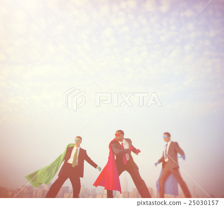 Businessmen Superhero Power Success City Concept 25030157