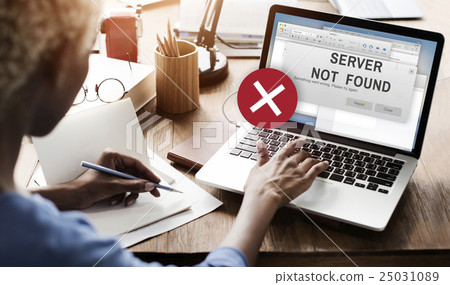 Stock Photo: Server Not Found Error Inaccessible Concept