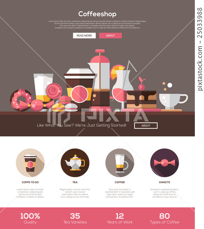 Coffee shop, cafe bakery website template with 25033988