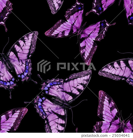 Watercolor butterfly pattern 25034041
