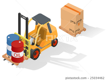 Isometric forklift truck with barrel 25034462