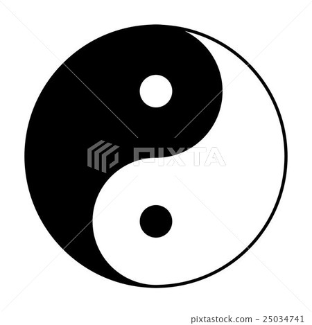 Yin Yang symbol in black and white Yin Yang symbol in black and white 25034741