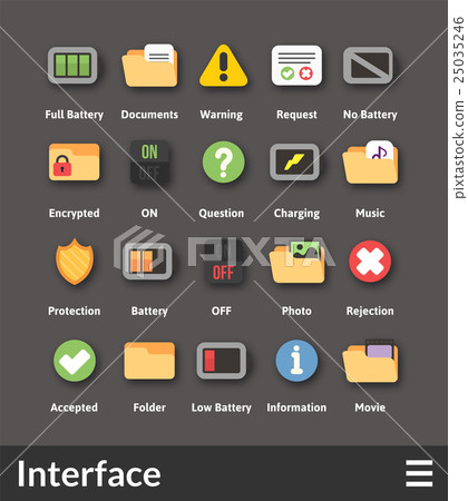 Flat material design icons set 25035246