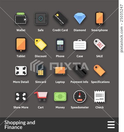 Flat material design icons set 25035247