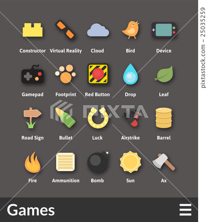 Flat material design icons set 25035259