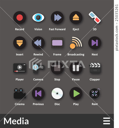 Flat material design icons set 25035261
