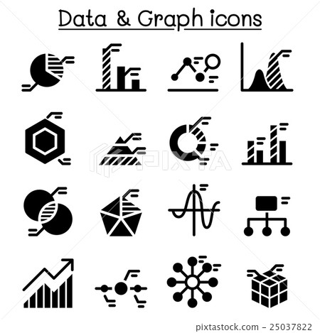 圖庫插圖: data , diagram , graph chart icon set