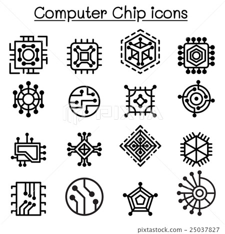 Computer Chips and Electronic Circuit icons Computer Chips and Electronic Circuit icons 25037827