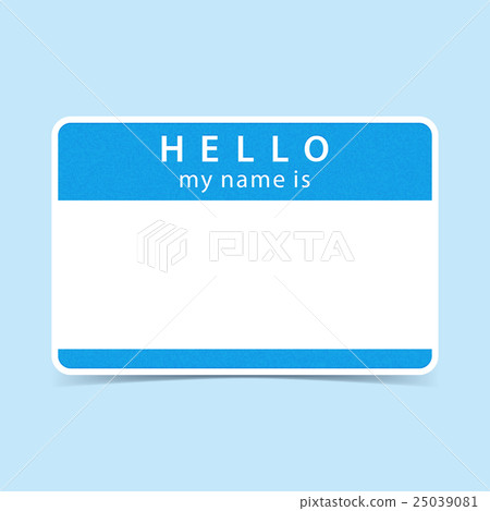 Blue tag sticker HELLO my name is Blue tag sticker HELLO my name is 25039081