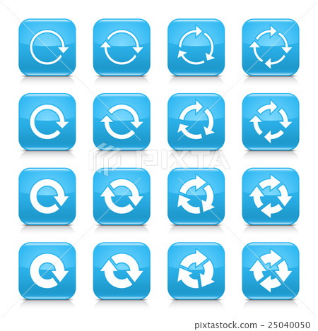 Blue arrow reload sign square icon web button Blue arrow reload sign square icon web button 25040050
