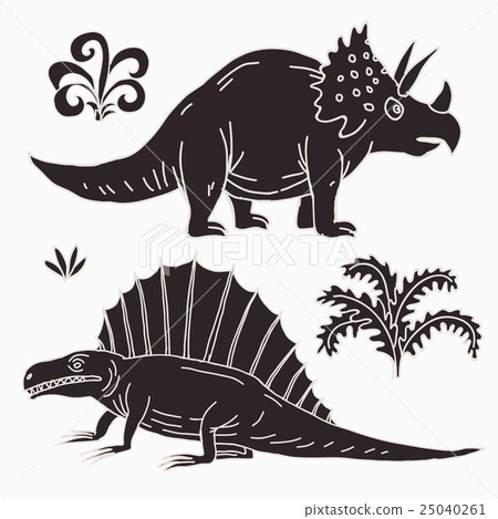 Vector hand drawn illustration jurassic Vector hand drawn illustration jurassic 25040261