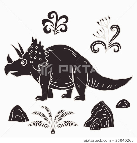 Vector hand drawn illustration jurassic Vector hand drawn illustration jurassic 25040263