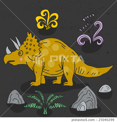 Vector hand drawn illustration with cute cartoon Vector hand drawn illustration with cute cartoon 25040299